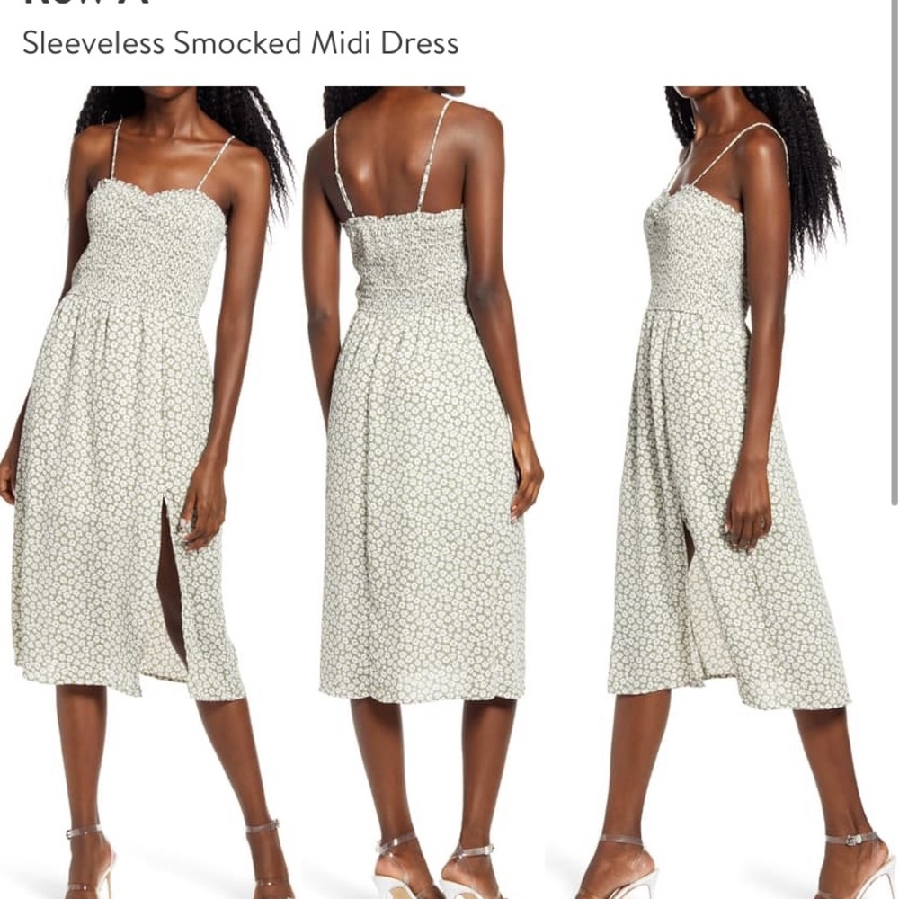 Row A Smocked Midi Dress